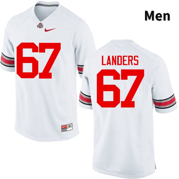 Ohio State Buckeyes Robert Landers Men's #67 White Game Stitched College Football Jersey